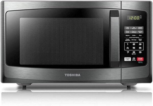61pALU94wYL._AC_SY450_.jpg TOSHIBA EM925A5A-BS Countertop Microwave Oven, 0.9 Cu Ft With 10.6 Inch Removable Turntable, 900W, 6 Auto Menus, Mute Function & ECO Mode, Child Lock, LED Lighting, Black Stainless Steel